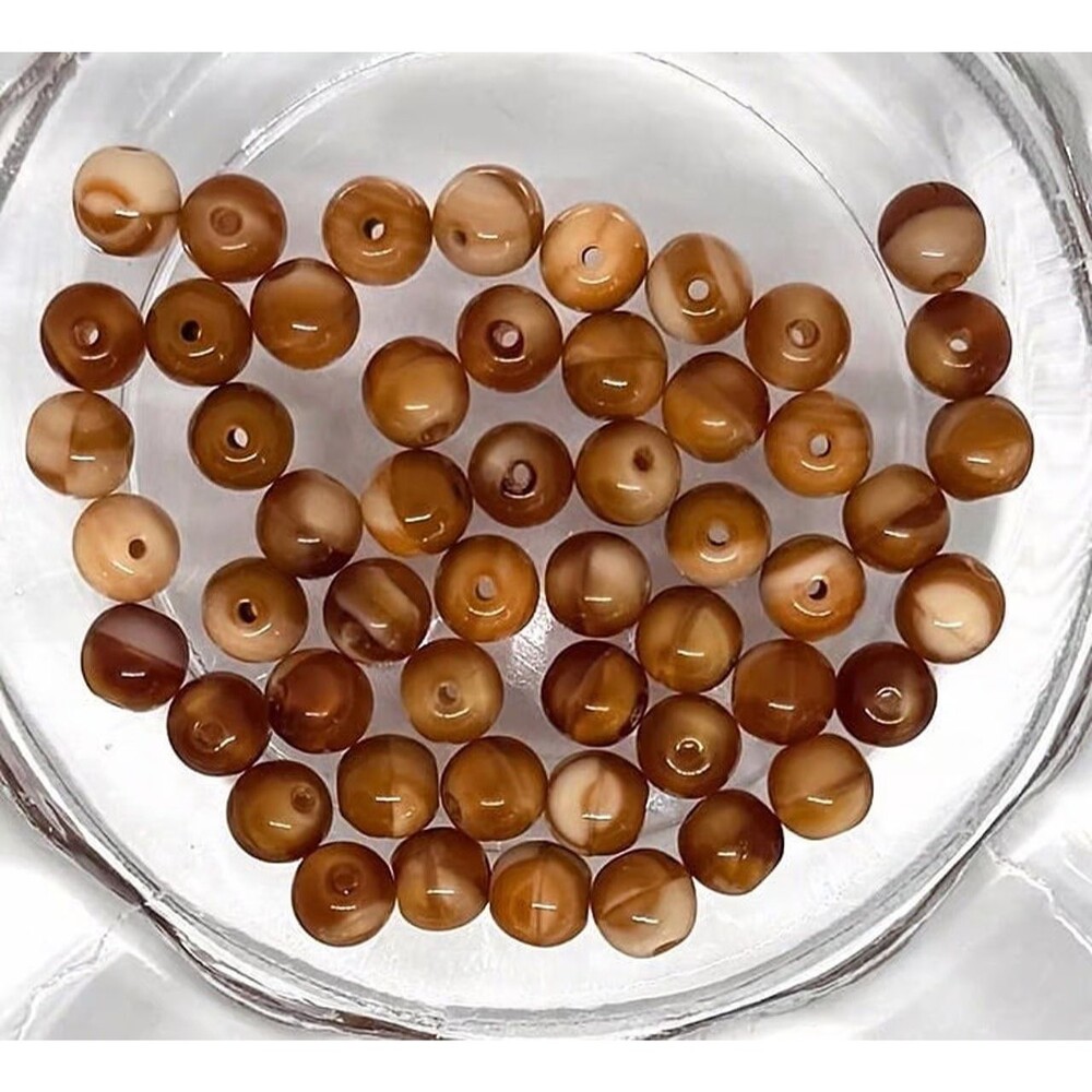 50pcs Beads for Jewelry #21512 Brown Glass Bead - 7 sets left